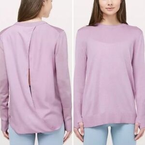 Lululemon Still at Ease Sweater SZ 10 Pink Cashmere Blend